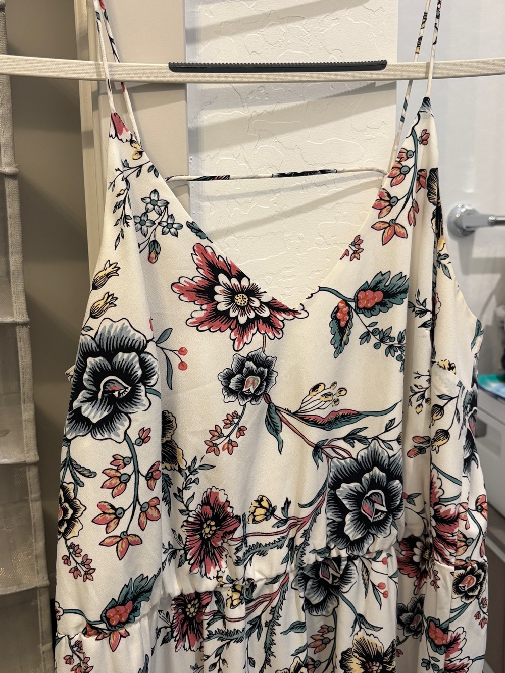 LOFT Floral Spaghetti-Strap Women’s Top - Cream with Multicolor